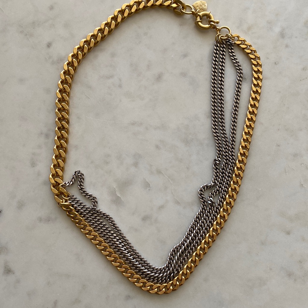 Giles & Brother Multi-Strand Necklace Silver Gold